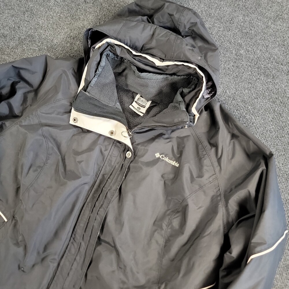 Columbia Women's Omni-Tech 2XL Interchange w/ REMOVABLE HOOD - BLACK/WHITE/GRAY